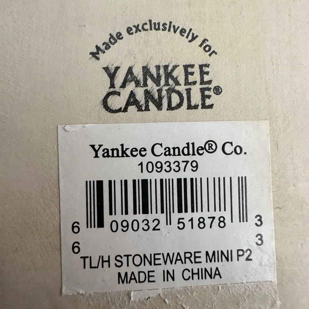 VTG Yankee Candle Stoneware Pagoda Tea Light Holder Dragonfly Ceramic Lantern 4”